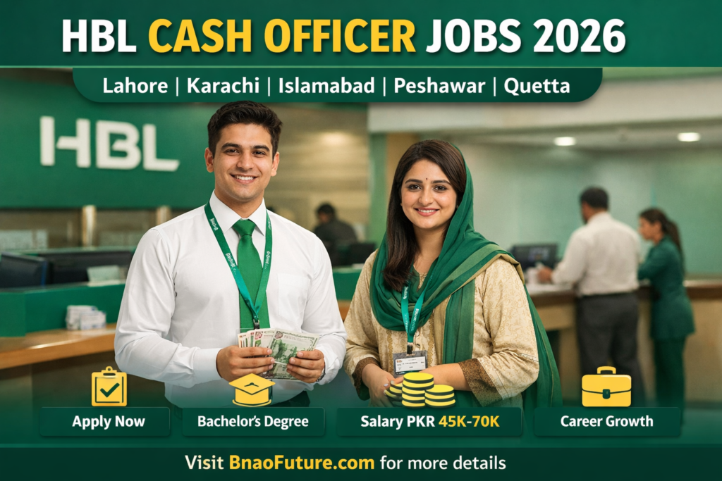 HBL Cash Officer Jobs 2026 – Apply Online For Exciting Vacancies