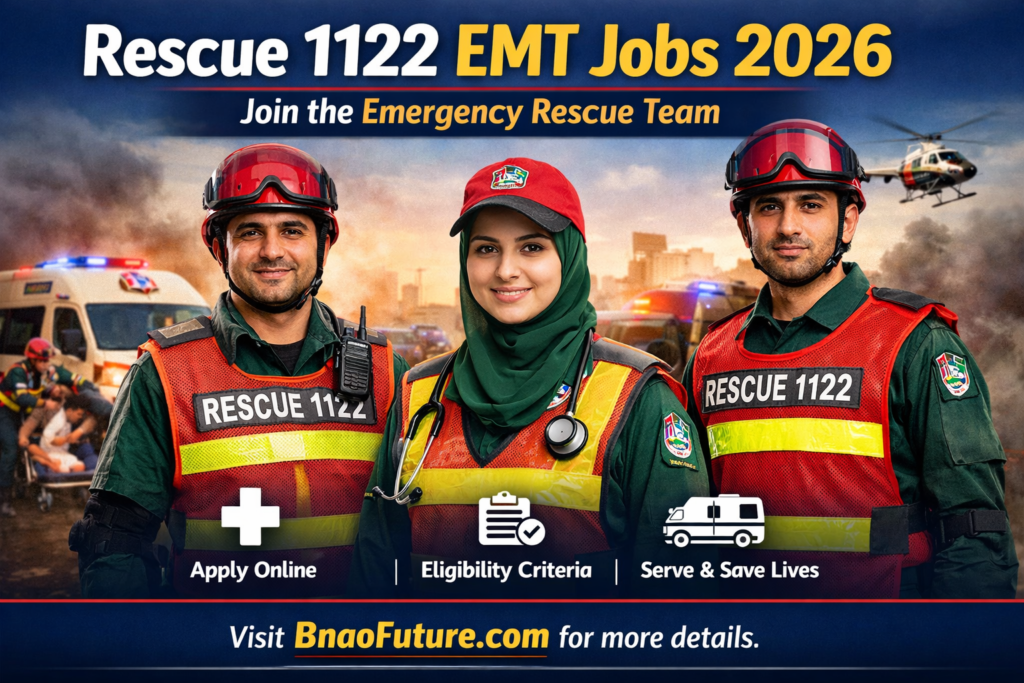 Rescue 1122 EMT Jobs 2026 – Apply Online for Emergency Medical Technician Posts